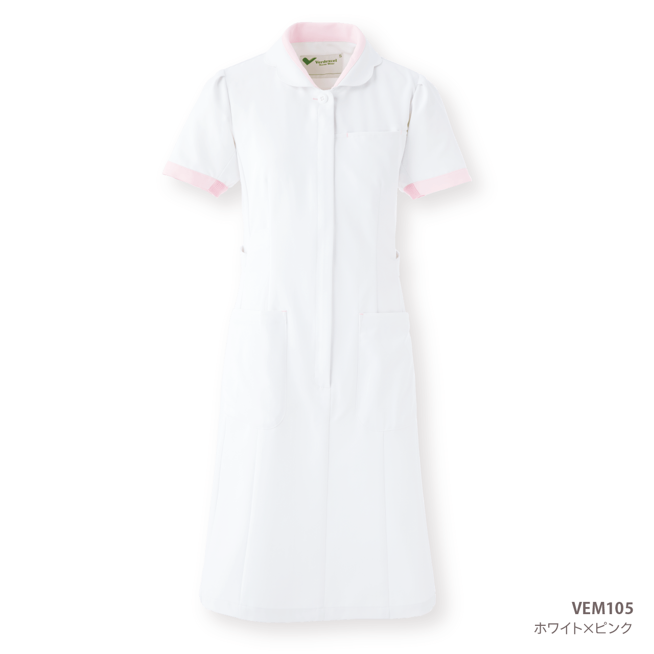 ベルデクセル ワンピース VEM105 ホワイト×ピンク